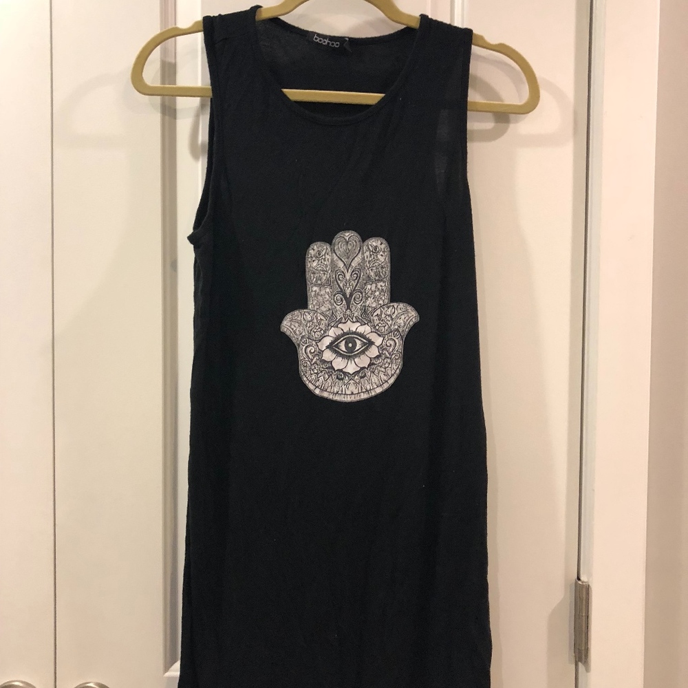 Boohoo Black Hamsa Dress